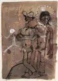Aboriginals In Cave Paintings, Arnhem Land by John Olsen, 1971, gouache and ink on paper, offered Nov 2019