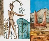 Crete by Sidney Nolan, 1956, oil on paper, sold Nov 2019