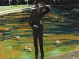 Geoff – Hyde Park by Euan MacLeod, 1989, oil on canvas, sold Nov 2019