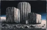 Drawing (Greek Ruins Ii) by Peter Booth, 1999, pastel and watercolour on paper, sold Nov 2019
