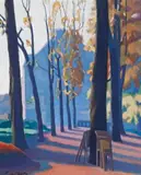 Paysage Automne (In The Luxembourg Gardens) by Roy De Maistre, 1923, oil on canvas on board, sold Aug 2019