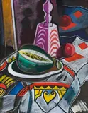 Still Life With Melon And Bell by Roy De Maistre, oil on canvas, sold Aug 2019