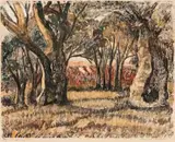 Dry River Crossing, N.T. by Margaret Preston, 1946, colour monotype, offered Aug 2019