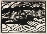 Black Swans, Wallis Lake, N.S.W. by Margaret Preston, 1923, woodcut, sold Aug 2019