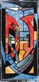 Descent From The Bus by Claude Flight, c.1927, colour linocut, sold Aug 2019