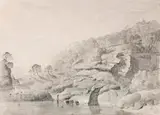 Rocky Shore, Sydney Harbour by Lloyd Rees, 1935, pencil on paper, sold Aug 2019