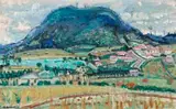 Mount Direction, Tasmania by Edith Holmes, 1948, oil on canvas on board, sold Aug 2019