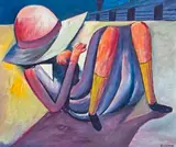 Schoolgirl by Charles Blackman, 1953, oil on canvas on composition board, sold Aug 2019