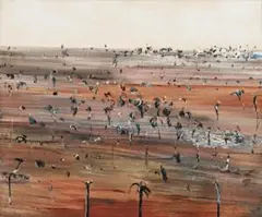 Silver Landscape by Fred Williams, 1968, oil on canvas, sold Aug 2019