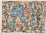 Moon In Wells by Ian Fairweather, c.1963 – 64, synthetic polymer paint and gouache on card on composition board, sold Aug 2019