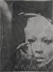 Untitled by David Noonan, 2015, silkscreen on linen collage, sold Aug 2019
