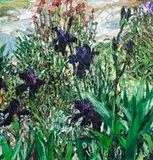 Paris Pond Irises (1) by Nicholas Harding, 2013, oil on Belgian linen, sold Aug 2019