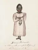 Fanny Hardwicke: A Native With A Ringtailed Possum, Van Diemen’S Land by Frederic Hardwicke, c.1822 – 24, ink and watercolour on paper, sold Aug 2019