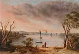 View Of Sydney Harbour by George Edwards Peacock, oil on card, sold Aug 2019