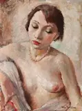 Nude With Necklace by Vera Rockline, oil on canvas, sold Aug 2019
