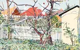 Bottom Of The Garden by Cressida Campbell, 1982, synthetic polymer paint on paper, sold Aug 2019