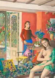 Two Figures In A Room by Justin O’brien, c.1990 – 93, oil on canvas, offered Apr 2019