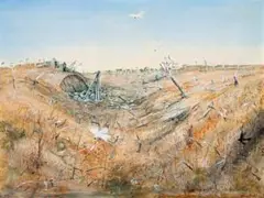 The Old Mine by Arthur Boyd, c.1951, oil and tempera on composition board, sold Apr 2019