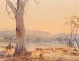 End Of A Summer’S Day by Hans Heysen, 1925, watercolour on paper, sold Apr 2019