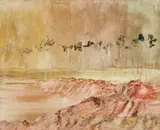 Wimmera Landscape by Sidney Nolan, c.1965, oil on composition board, sold Apr 2019