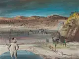 The Questioning by Sidney Nolan, 1954, oil on composition board, sold Apr 2019