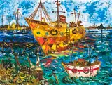 The Old Boat At Port Melbourne by John Perceval, oil on canvas, sold Apr 2019