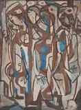 Sea Anemones by Ian Fairweather, 1957, gouache on cardboard, sold Apr 2019