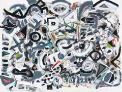 Collage by Robert Klippel, 1993, pastel, synthetic polymer paint and collage on paper, sold Apr 2019