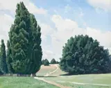 The Path To The Town, Canberra by Elioth Gruner, 1937, oil on canvas‎, sold Apr 2019