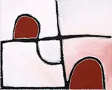 Mad Gap by Paddy Bedford, 2004, ochres and pigments with acrylic binder on composition board, sold Apr 2019
