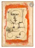 Tête, vers 1970-74 by Michel Macréau, Technique mixte et collage sur toile, sold Jun 2025