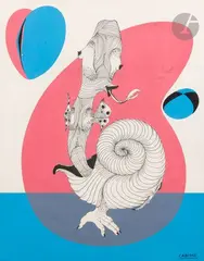 Le Phylactère by Félix Labisse, Gouache et encre, sold Jun 2025