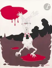 Le Manu militari by Félix Labisse, Gouache et encre, sold Jun 2025