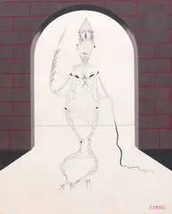 L’Homlige by Félix Labisse, 1974, Gouache et encre, sold Jun 2025