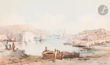 Vue du vieux port de Nice by Emmanuel Costa, Aquarelle, sold Jun 2025