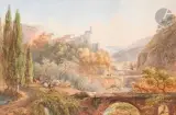 Vue de Sant'Andrea by Ercole Trachel, Aquarelle gouachée, sold Jun 2025