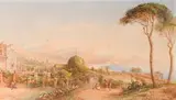 Vue de la villa Gastand à Nice by Ercole Trachel, 1862, Aquarelle gouachée, sold Jun 2025