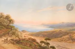 Nice depuis la route de Gênes by Ercole Trachel, Aquarelle gouachée, sold Jun 2025