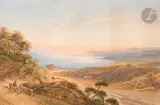 Nice depuis la route de Gênes by Ercole Trachel, Aquarelle gouachée, sold Jun 2025