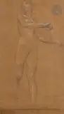 Étude de femme by Luc-Olivier Merson, Crayon noir et craie blanche sur deux papiers sur calque contrecollé sur papier, sold Jun 2025