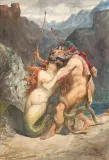 Héraclès et l'hydre de Lerne by Alexis Mossa, Aquarelle, sold Jun 2025