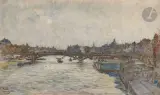 Paris, le Pont des Arts by Frédéric Anatole Houbron, 1903, Aquarelle et gouache sur traits de crayon, sold Jun 2025