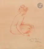 Femme nue de dos assise by Paul Émile Chabas, Sanguine, sold Jun 2025
