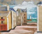 Belle-Île-en-Mer, vue sur la jetée by Amédée de La Patellière, 1923, Gouache et aquarelle, sold Jun 2025