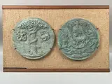 Projet de médaille à l'agneau et au tétramorphe by Gabrielle Maurion-Vidal, Plâtre patiné (Sur un cadre, sold Nov 2023