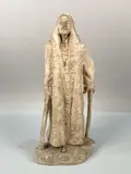 Vieil homme by Gabrielle Maurion-Vidal, Plâtre patiné signé au revers (Petits accidents, sold Nov 2023