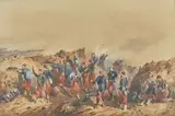 Le Duc d'Aumale sur le champ de bataille by Orlando Norio, Aquarelle gouachée, sold Oct 2023