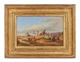 Course d'obstacles by Édouard-Bernard Swebach, Toile d'origine, sold Oct 2023