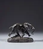 Éléphant du Sénégal by Antoine-Louis Barye, Bronze à patine brune Fonte posthume de la Maison Barbedienne, sold Oct 2023