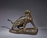 Lionne rugissante by Thomas François Cartier, Bronze patiné, sold Oct 2023